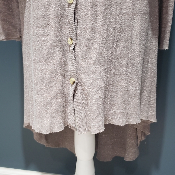 Free People Beach Ribbed Up Maxi Cardigan Sweater Size Large - Picture 3 of 13